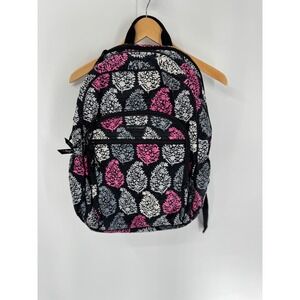 Vera Bradley Backpack Women Large Black Pink Floral Quilted Laptop Luggage